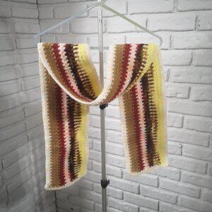 Unisex Handmade Crochet Yellow, White, Red, Brown, Purple, & Pink Scarf